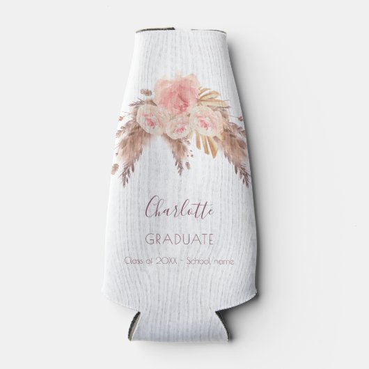 Rose Blütengras Flaschenkühler (Vorderseite)