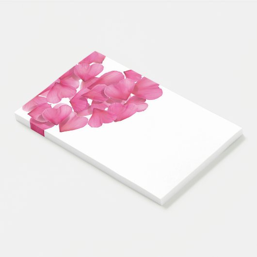 Rose Blütenherzen Kaskade Post-it-Notizblock Post-it Klebezettel (angewinkelt)