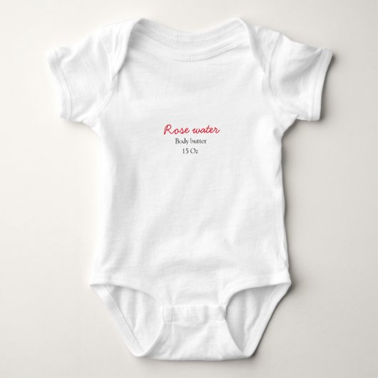 Rose body butter add your text name custom weight baby strampler (Vorderseite)