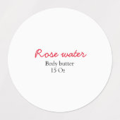 Rose body butter add your text name custom weight etiketten (Design 2)