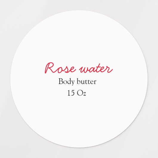 Rose body butter add your text name custom weight etiketten (Design 1)