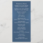 Rose Bogen - Blaue Hochzeit Programm (Rückseite)