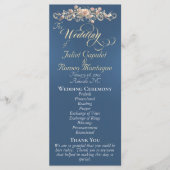 Rose Bogen - Blaue Hochzeit Programm (Vorderseite)