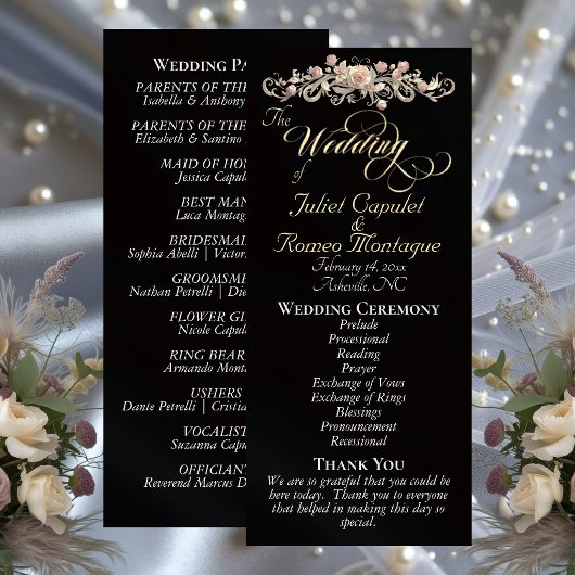 Rose Bogen - Schwarze Hochzeit Programm