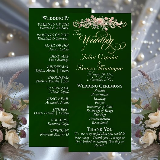 Rose Bogen - Smaragd-Hochzeit Programm