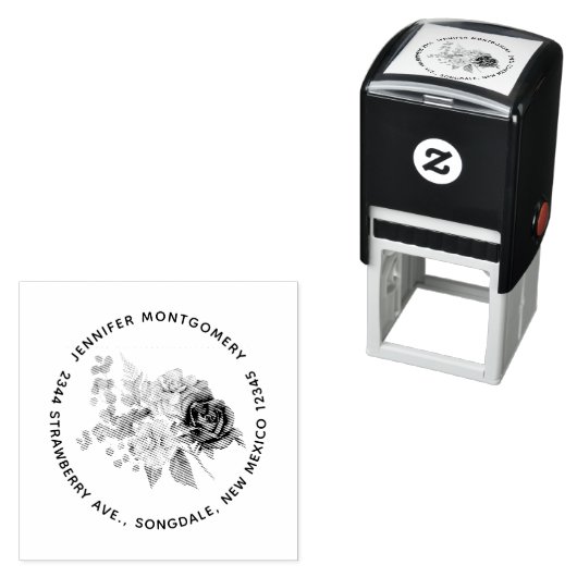 Rose Boho Blume Bouquet Permastempel (Beispiel)