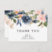 Rose Boho Dankeskarte (Vorne/Hinten)