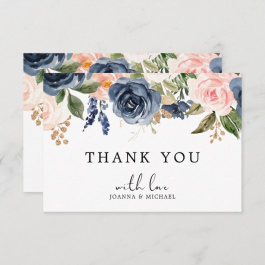 Rose Boho Dankeskarte (Vorne/Hinten)