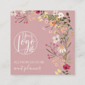 Rose Boho Floral Event Planer Logo qr Code Quadratische Visitenkarte (Vorderseite)