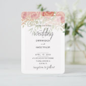 Rose Boho Orange Light and Blush Einladung (Stehend Vorderseite)