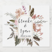 Rose Boho Wedding Beer Flasche Etikett (Einzelnes Label)