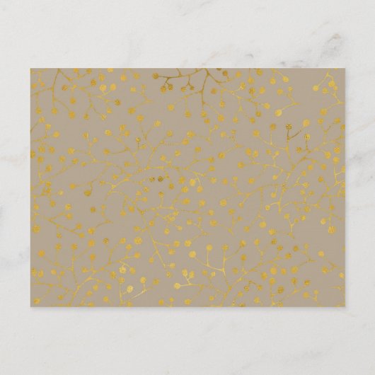 Rose Boho Wedge Gold Ankündigungspostkarte (Rückseite)