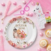 Rose Bonjour Girl Baby Pappteller (Party)