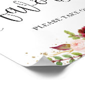 Rose Bordeaux boho Gefälligkeiten Roter Marsala Poster (Ecke)