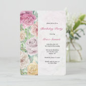 Rose Border Birthday Party Einladungen (Stehend Vorderseite)