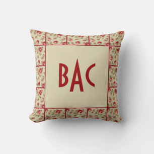 Rose Border Monogrammkissen Kissen