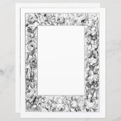 Rose Border Stationery (Vorne/Hinten)