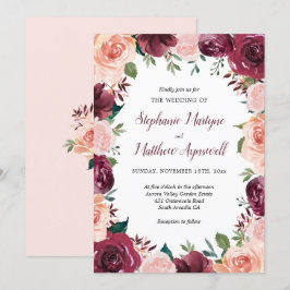 Rose Border Wedding Einladung