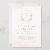 Rose, botanisch-Monogramm-Probe Einladung (Vorderseite)