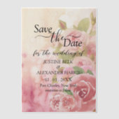 Rose Botanisch Save the Date rot Pergament Einladungen (Vorderseite)