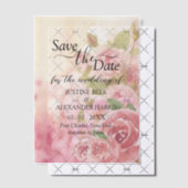 Rose Botanisch Save the Date rot Pergament Einladungen (Versetzt (Einladung))