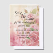Rose Botanisch Save the Date rot Pergament Einladungen (Versetzt)