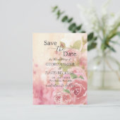 Rose Botanisch Save the Date rot Postkarte (Stehend Vorderseite)