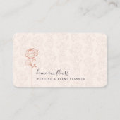 Rose Botanischer Rosa Rosa Visitenkarte (Rückseite)