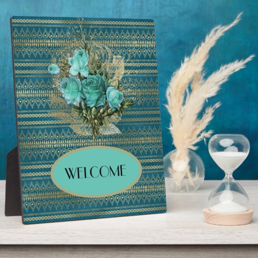 Rose Bouquet Begrüßungstablett Fotoplatte (Seite)