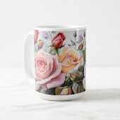 Rose Bouquet - Blume Classic Pastel Kaffeetasse (Vorderseite Links)