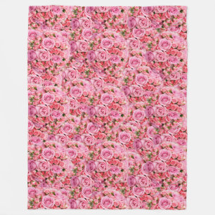 Rose Bouquet Blume Explosion Fleecedecke