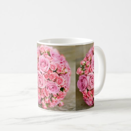 Rose Bouquet Blume Kaffeetasse (VorderseiteRechts)
