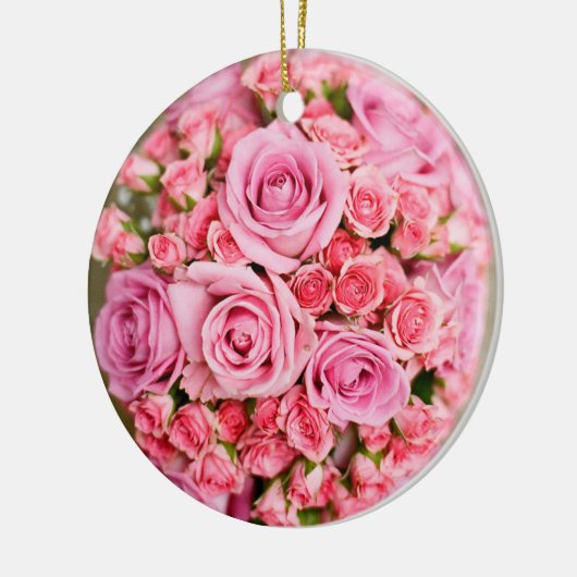 Rose Bouquet Blume Keramik Ornament (Links)