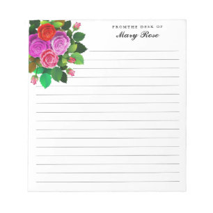 Rose Bouquet Blume Personalisiert Notizblock