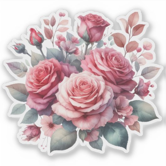 Rose Bouquet Blumendesign-62101 Aufkleber (Vorderseite)