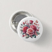 Rose Bouquet Blumendesign-62101 Button (Vorne & Hinten)