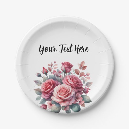 Rose Bouquet Blumendesign-62101 Pappteller (Vorderseite)
