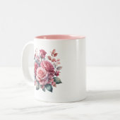 Rose Bouquet Blumendesign-62101 Zweifarbige Tasse (Vorderseite Links)