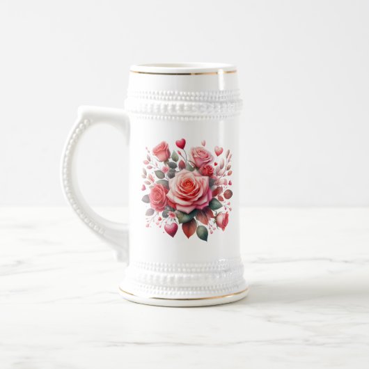 Rose Bouquet Blumendesign-62103 Bierglas (Links)