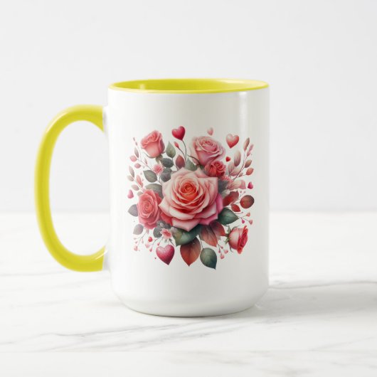 Rose Bouquet Blumendesign-62103 Tasse (Links)