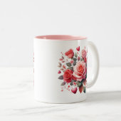 Rose Bouquet Blumendesign-62103 Zweifarbige Tasse (VorderseiteRechts)