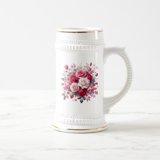 Rose Bouquet Blumendesign-62104 Bierglas (Rechts)