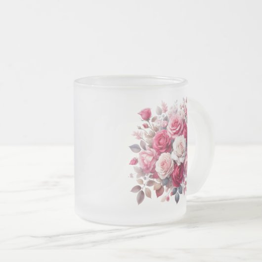 Rose Bouquet Blumendesign-62104 Mattglastasse (VorderseiteRechts)