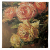 Rose Bouquet Blumenrosa Vintag Fliese (Vorderseite)