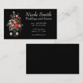 Rose Bouquet & Candles Hochzeitsplaner Events Visitenkarte (Vorne/Hinten)