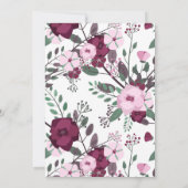 Rose Bouquet Dark Blue Baby Dusche Einladung (Rückseite)