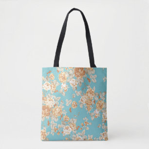 Rose Bouquet Design Nahtloses Muster mit weißer Ba Tasche