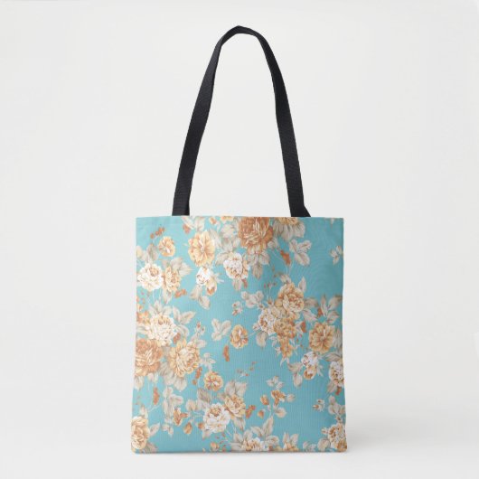 Rose Bouquet Design Nahtloses Muster mit weißer Ba Tasche (Vorderseite)
