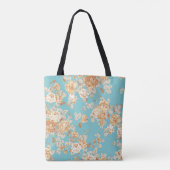 Rose Bouquet Design Nahtloses Muster mit weißer Ba Tasche (Rückseite)