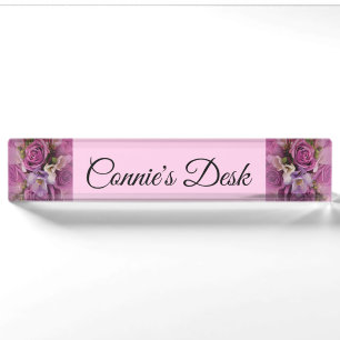 Rose Bouquet Desk Namplate Namensplakette
